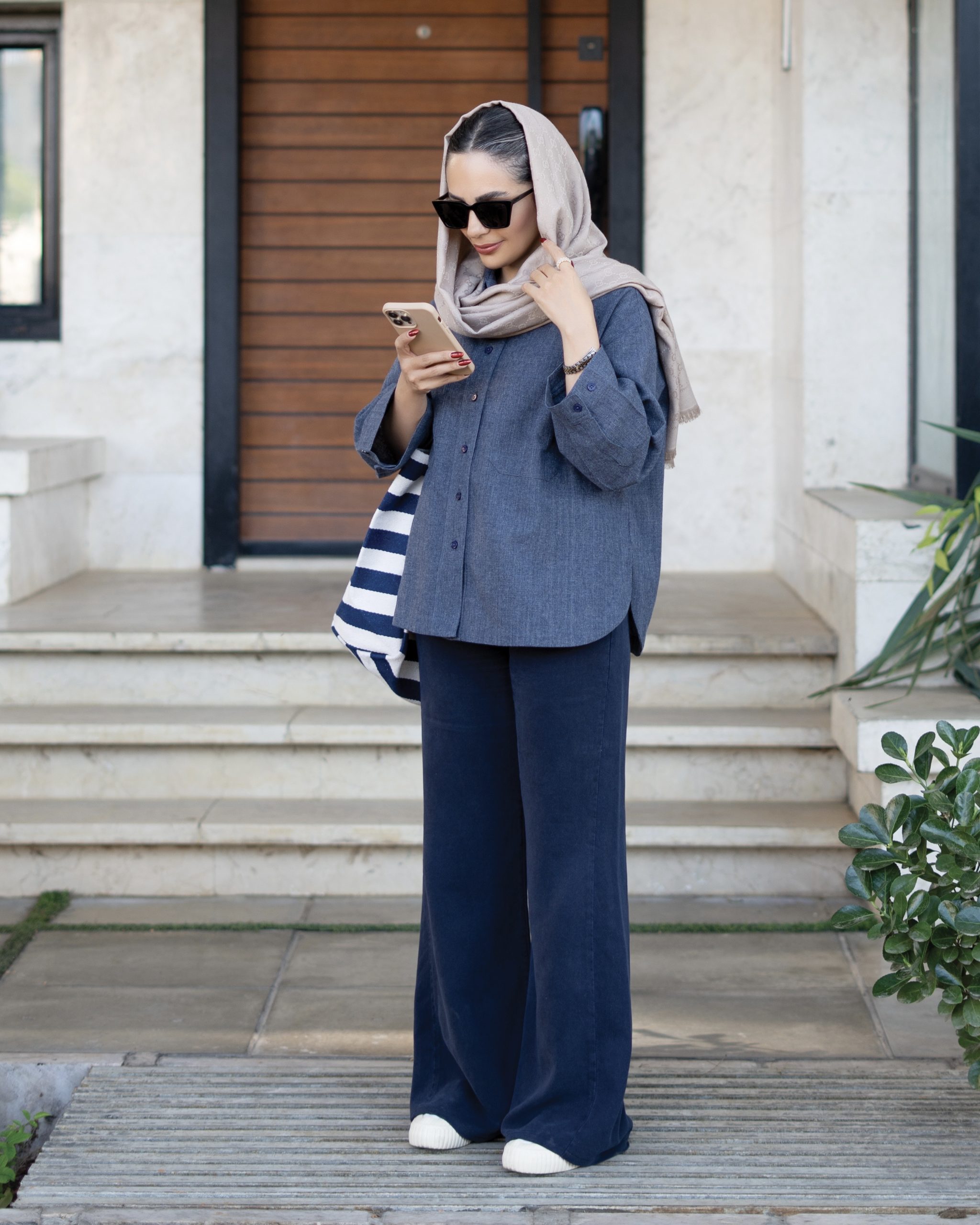 شومیز لینن BLUE