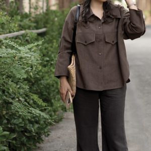 شومیز لینن BROWN