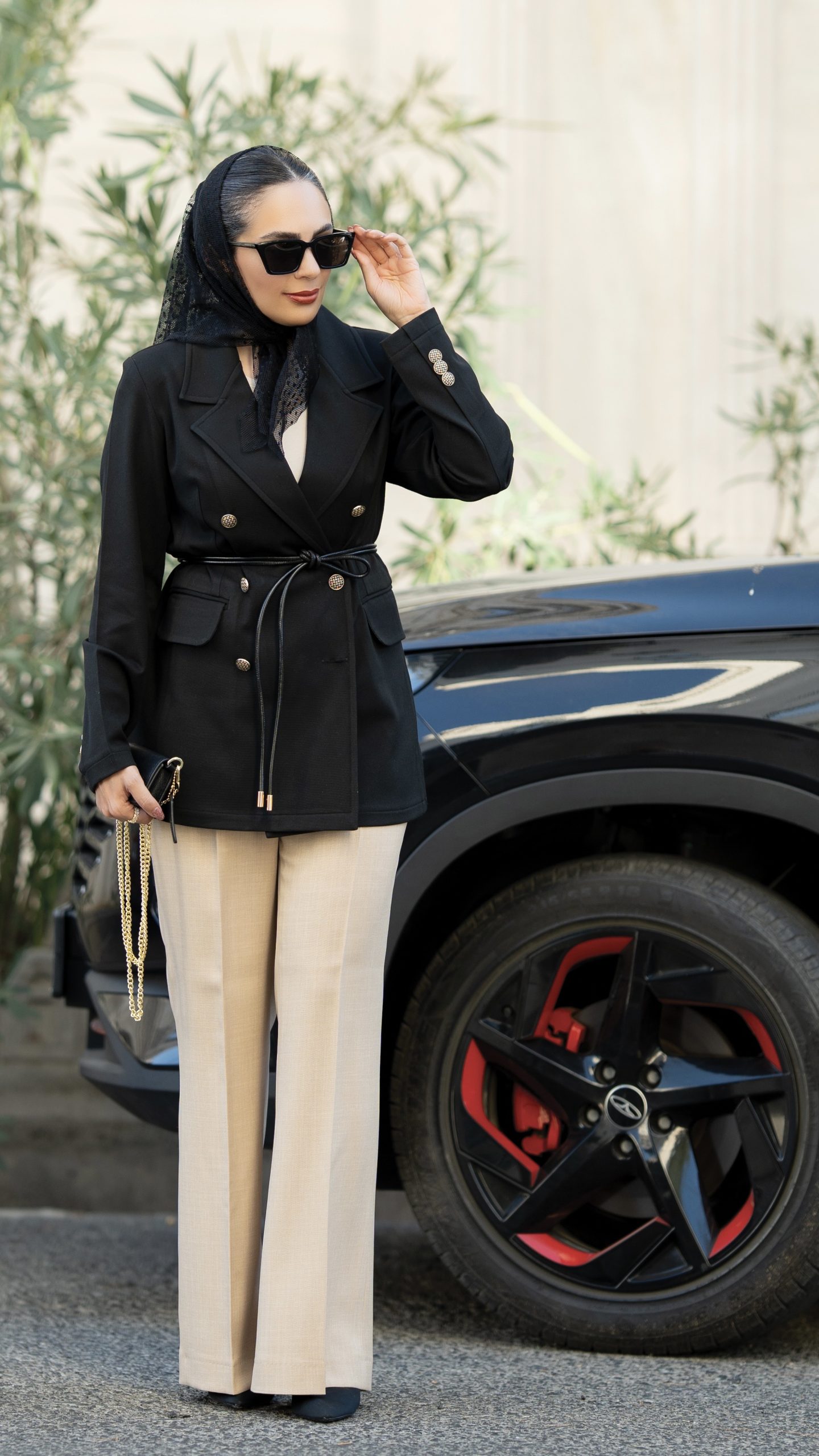 کت گاباردین مشکی LADY - تصویر 5
