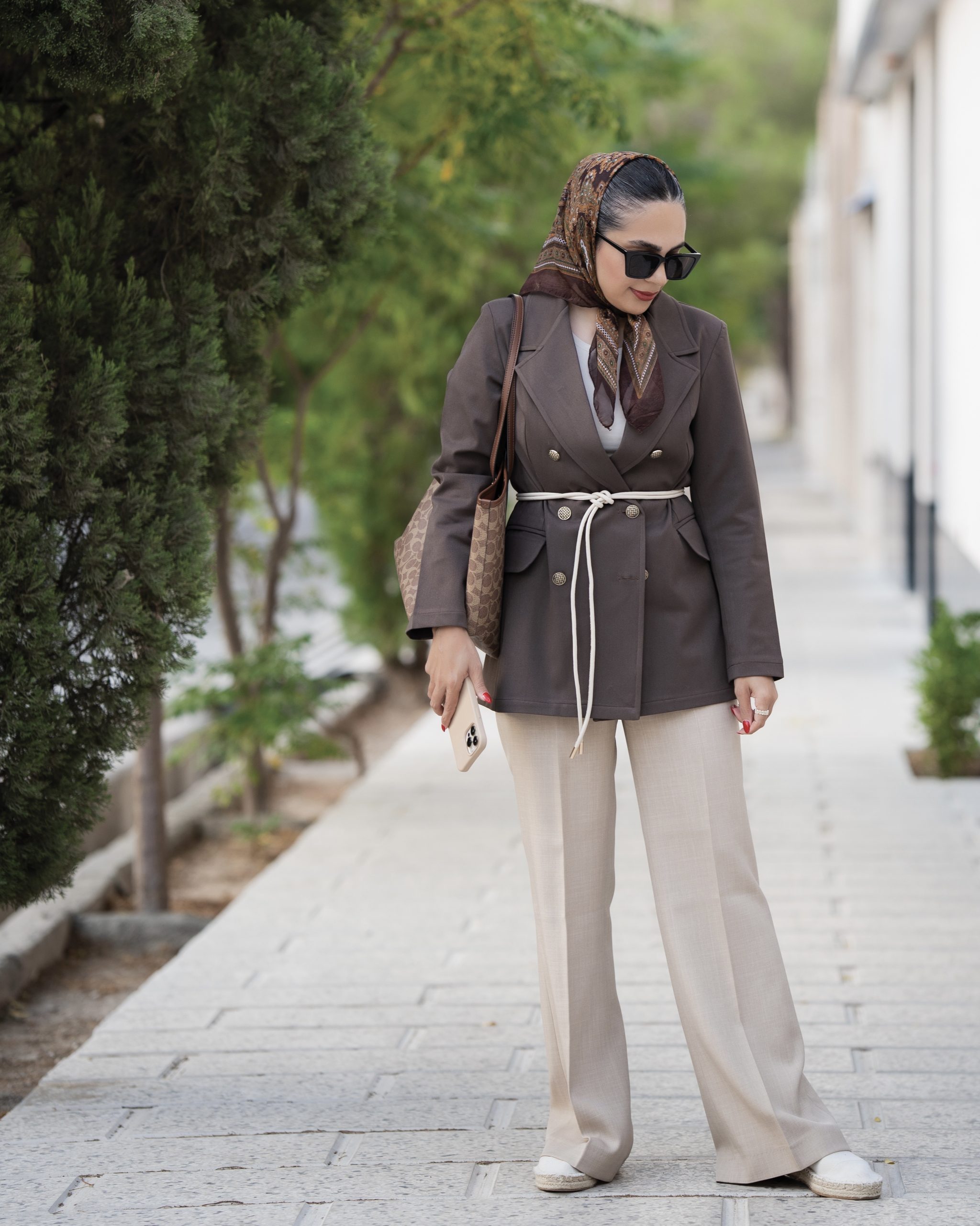 کت گاباردین قهوهای LADY